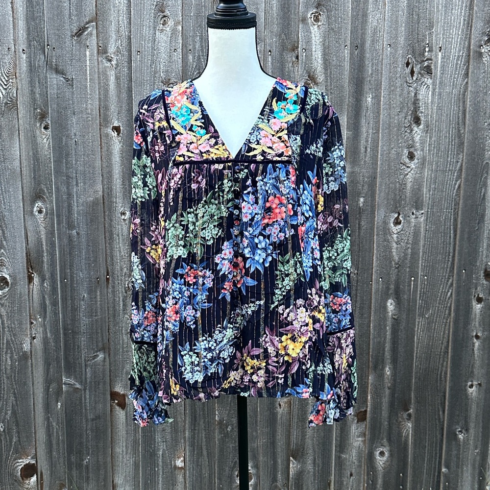 Anthropologie Vineet Bahl - Vivienne Embroidered Blouse